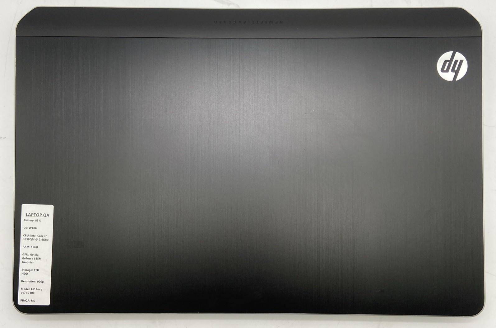 HP Envy dv7t-7300 17.3″ Intel i7-3630QM @ 2.4GHz 16GB RAM GT 635M 1TB HDD W10H