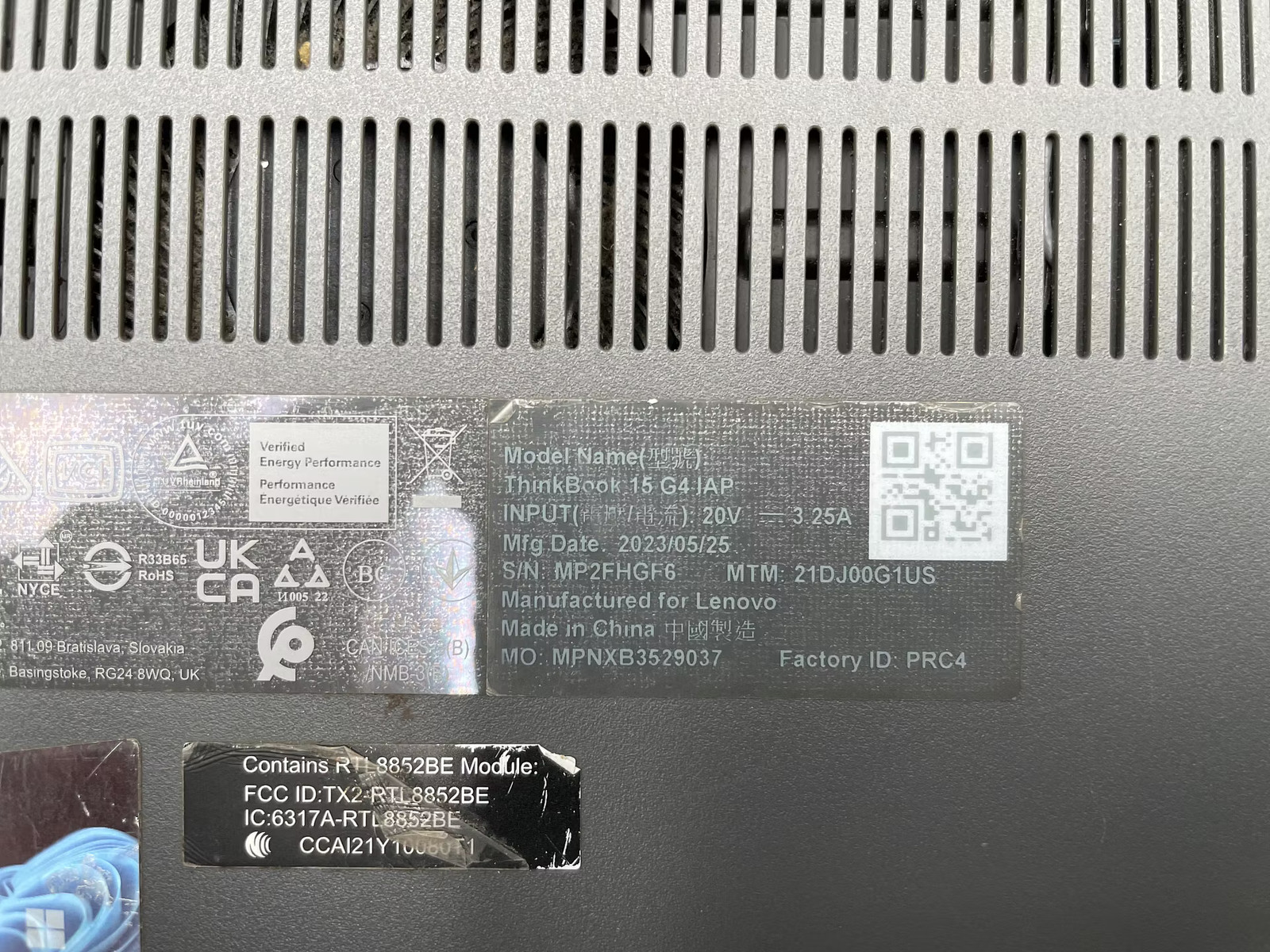 Lenovo ThinkBook 15 G4 IAP Used 15.5″ (i5-1235U-16GB-256GB NVMe)