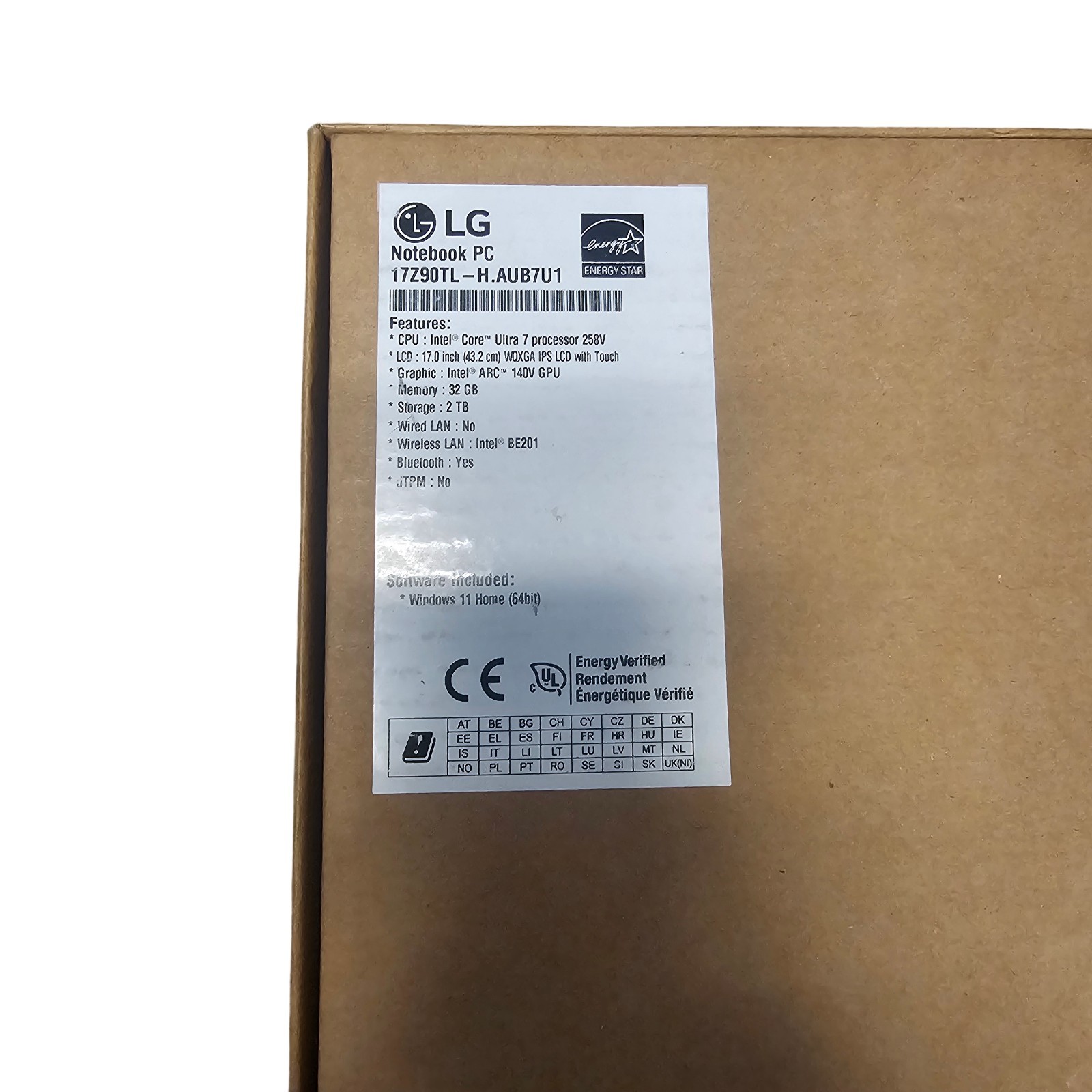 LG Gram 17″ Laptop 17Z90TL-H.AUB7U1 – Ultra 7 258V – 32GB 2TB SSD Black Open Box