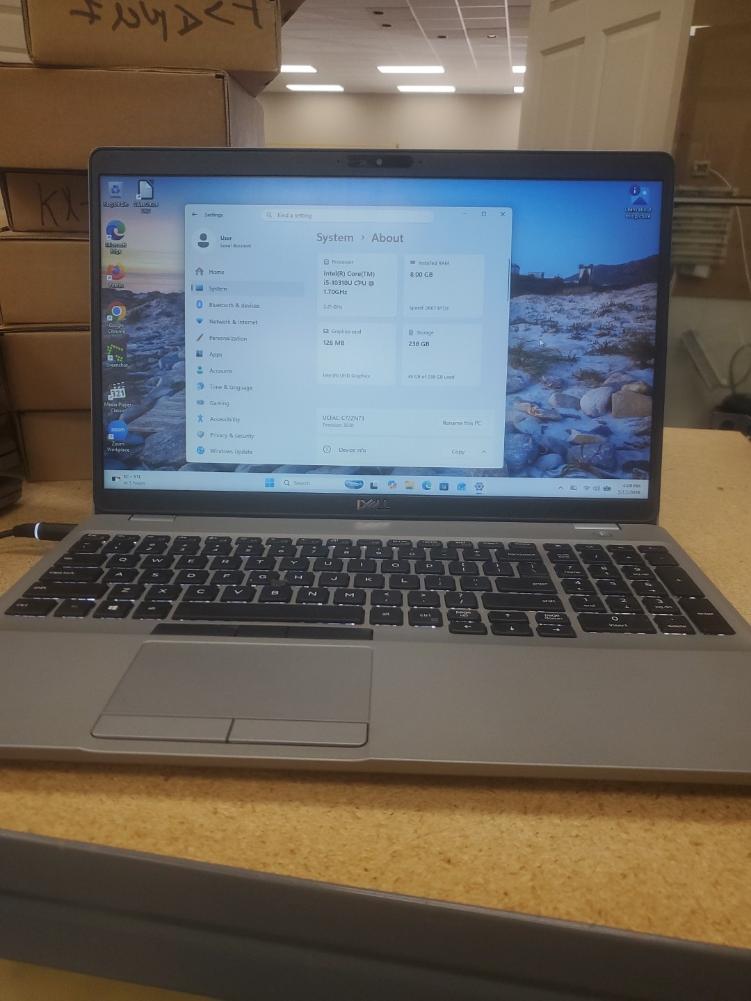 Dell Precision 3550 Laptop – i5-10310U 8GB 256GB SSD 15.6″ 051526-80