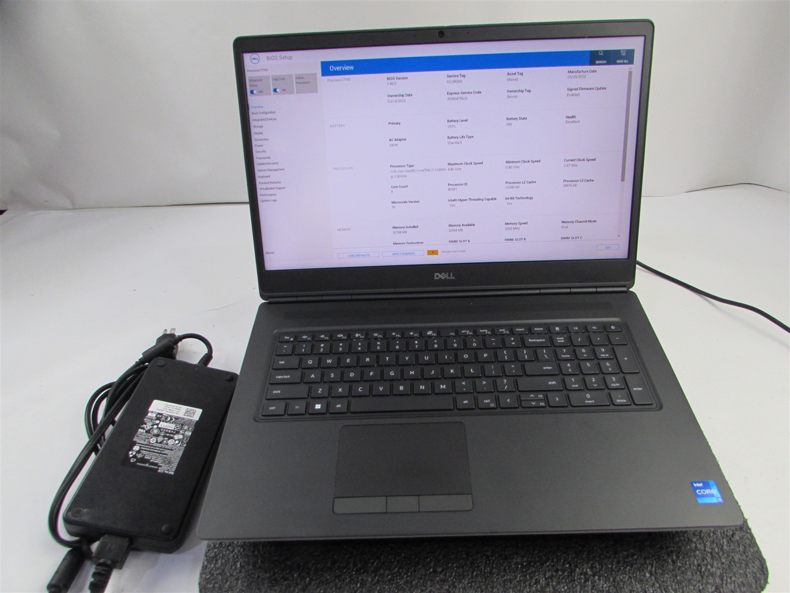 DELL PRECISION 7760 1920X1080 I7-11850H 1TB 32GB NVIDIA RTX A4000 WIN 11 PRO