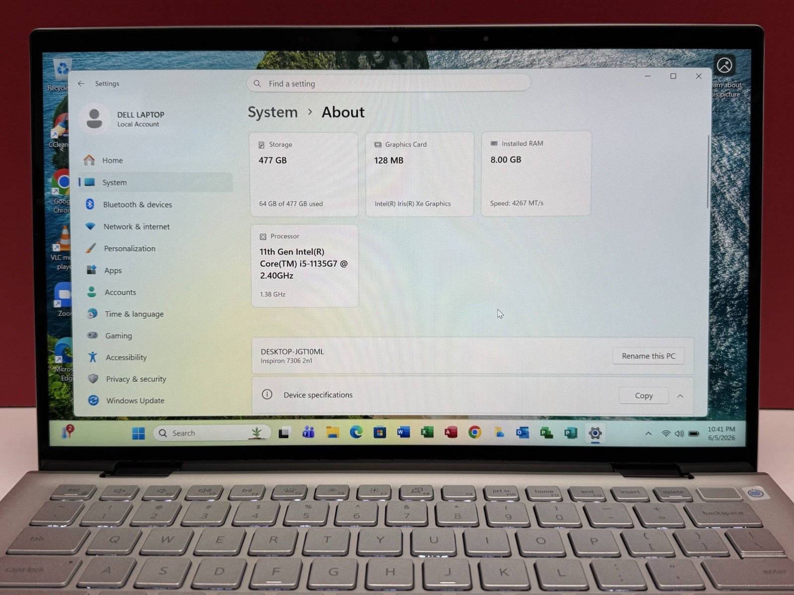 Dell Inspiron 7306 2-in-1 13.3″ Touch Core i5-1135G7 2.40GHZ 8GB RAM 512GB SSD