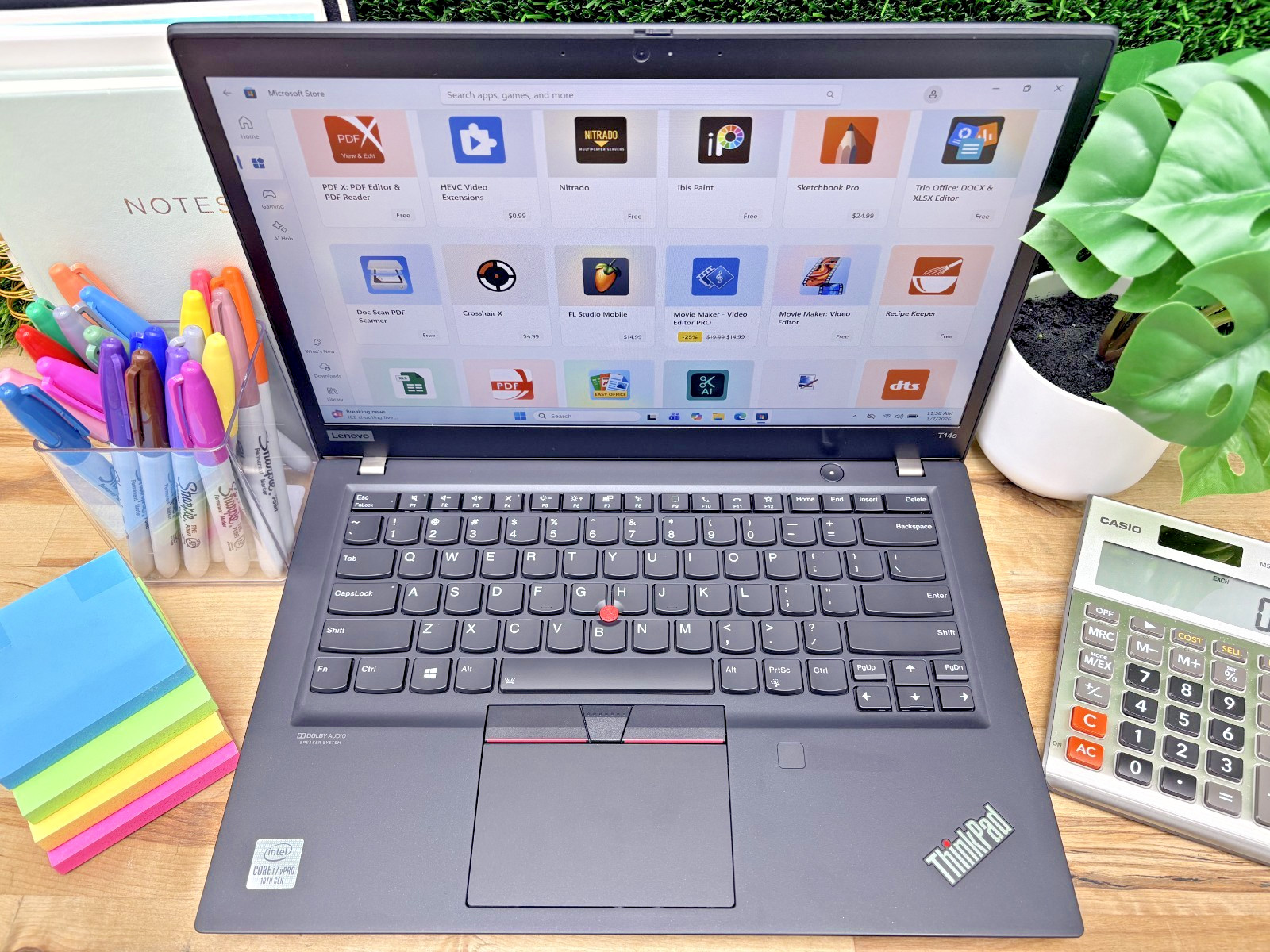 Lenovo ThinkPad T14s Gen 1 Intel i7-10th Gen 1.80GHz 16GB RAM 256GB SSD W 11Pro*