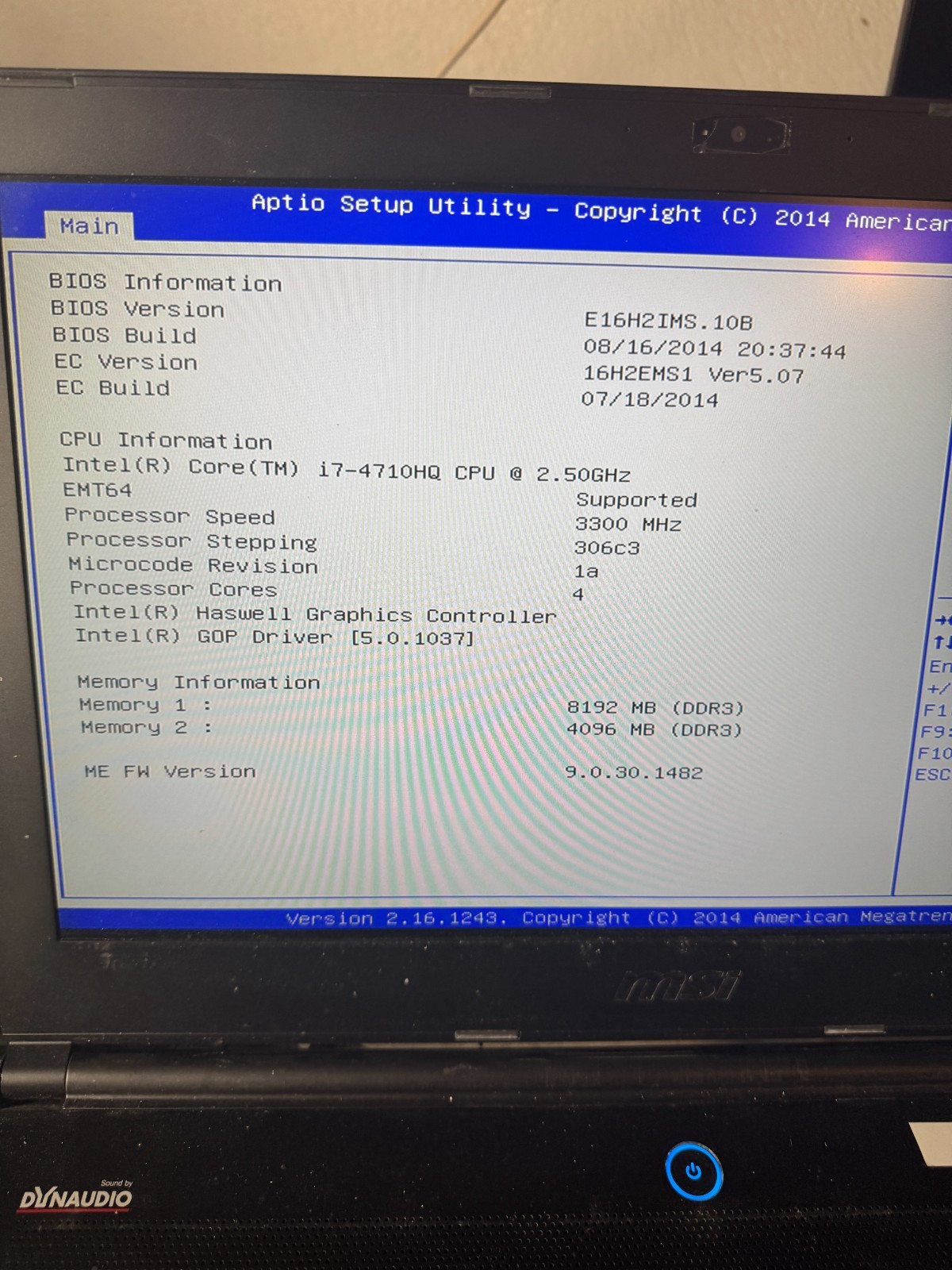 MSI Ghost Pro GS60 i7-4710HQ 8GB RAM 128GB SSD Laptop *READ #5546