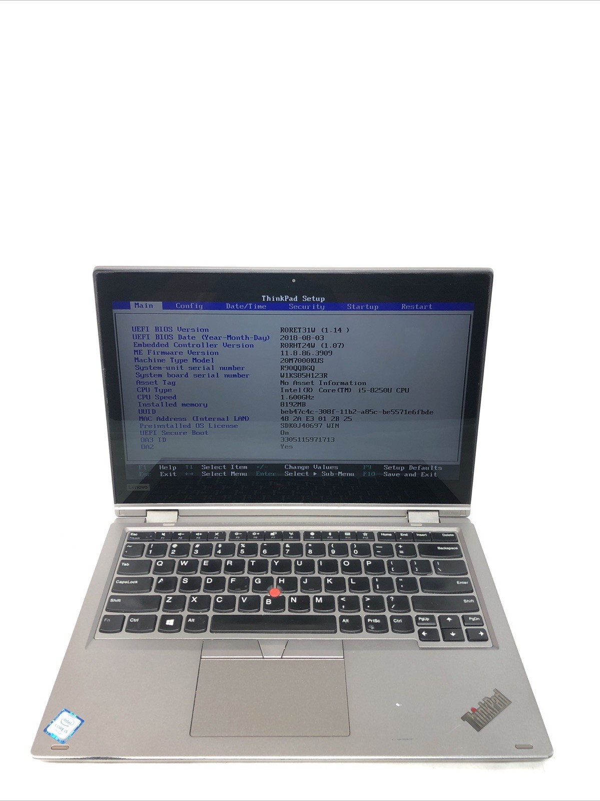 Lenovo ThinkPad L380 Yoga, Intel Core i5-8250U @1.60Ghz, 8GB RAM, NO SSD/OS,