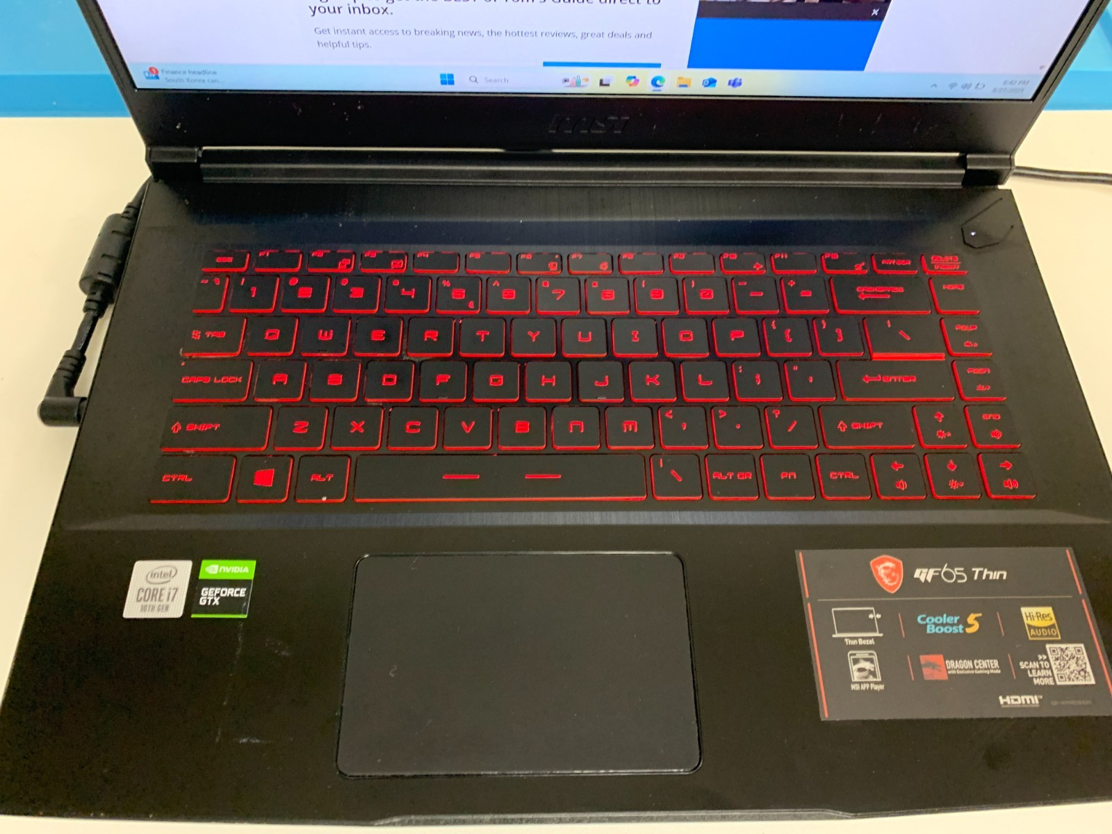 MSI GF65 Thin 9SD-837 Gaming Laptop i7-9750H 8GB 512GB SSD GTX 1660Ti