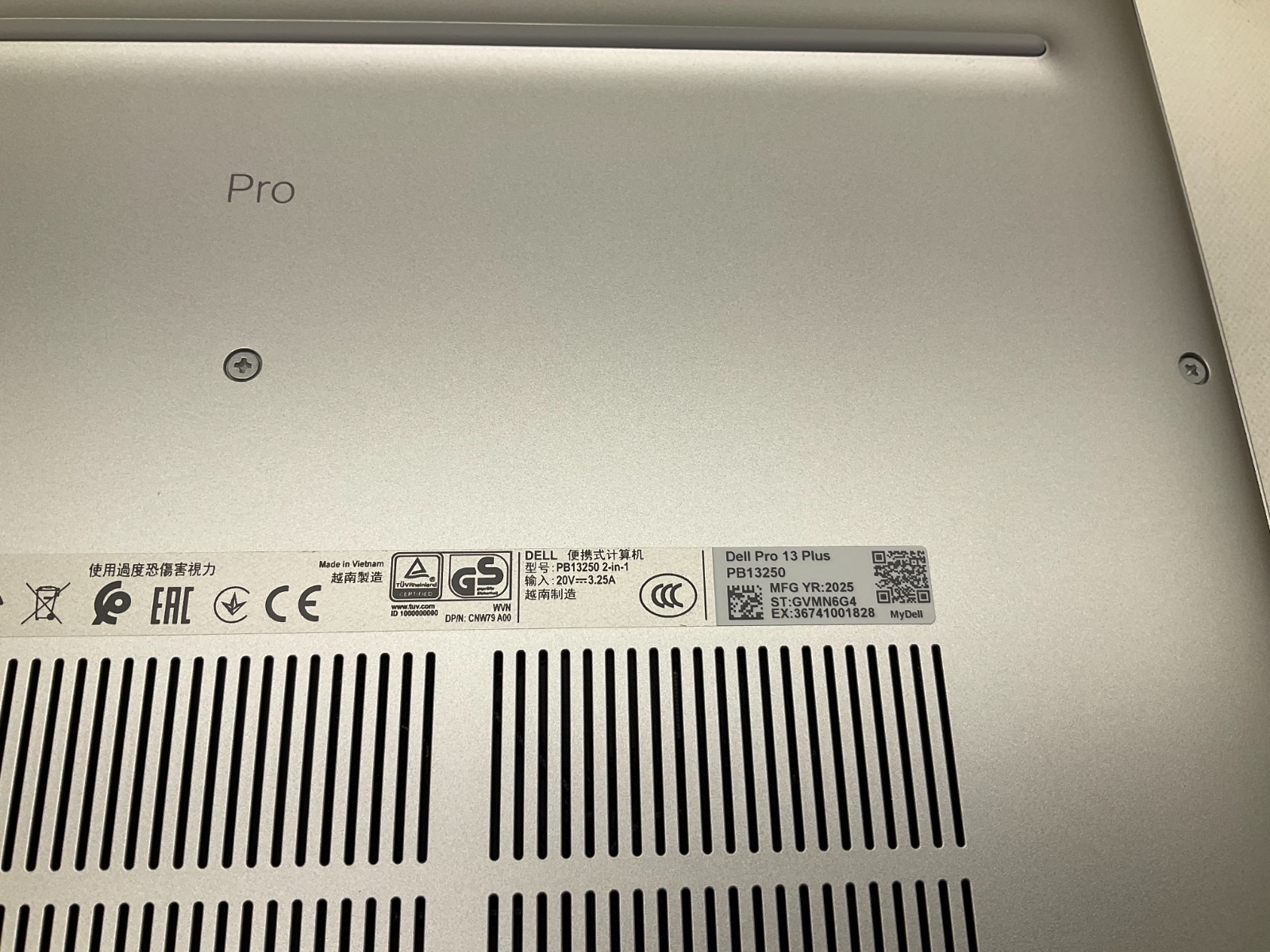 Dell Pro 13 Plus Laptop Touch 13.3″ Core Ultra 7-265V 32GB 512GB Warnt 12/2028