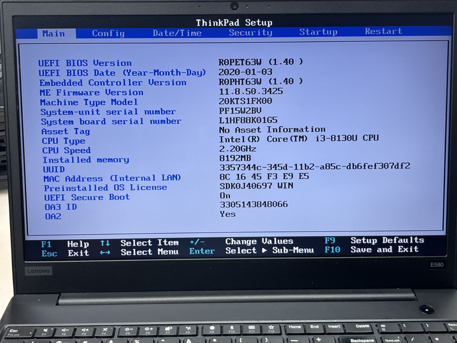 Lot(4) Lenovo Thinkpad 15.6″ i3-8130U@2.20GHz 8GB NO SSD/ NO OS BIOS TESTED*Read