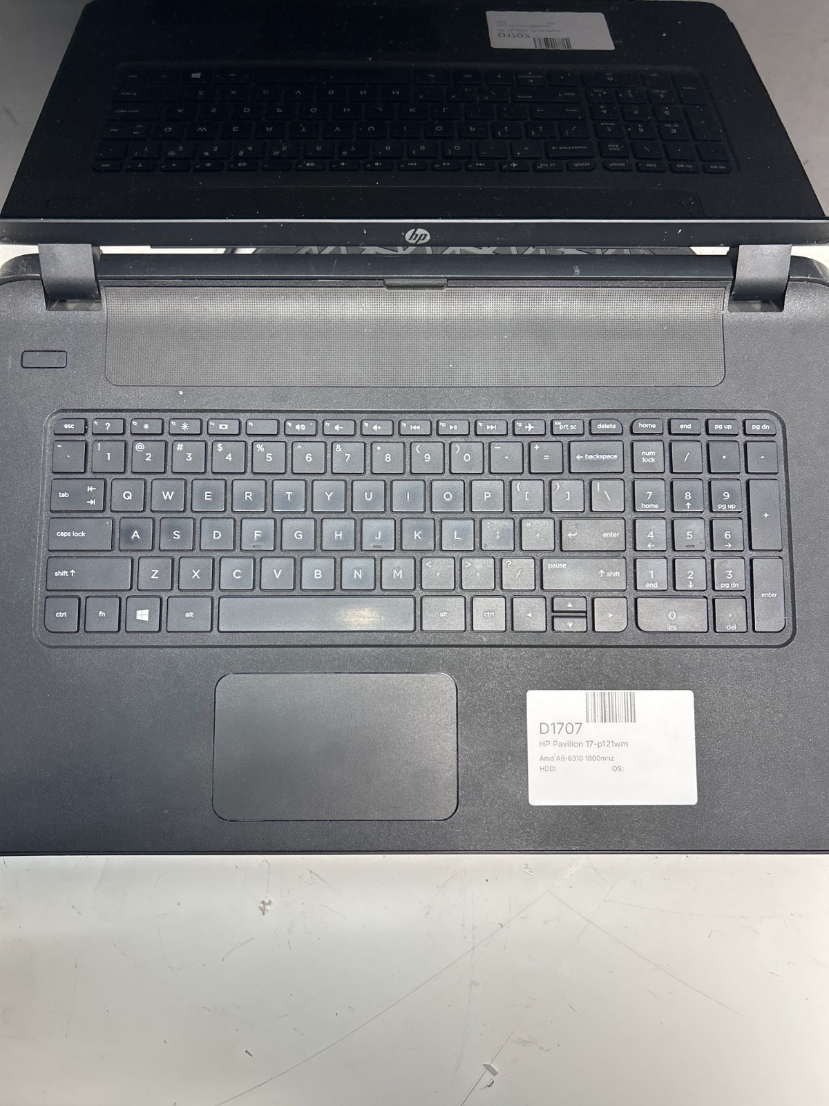 HP Pavilion 17-p121wm AMD A6-6310 1800MHz NO HDD
