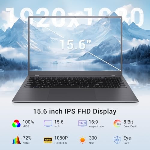 2026 Laptop Computer, 15.6″ FHD IPS Display, Pentium Gold 6500Y 256 GB