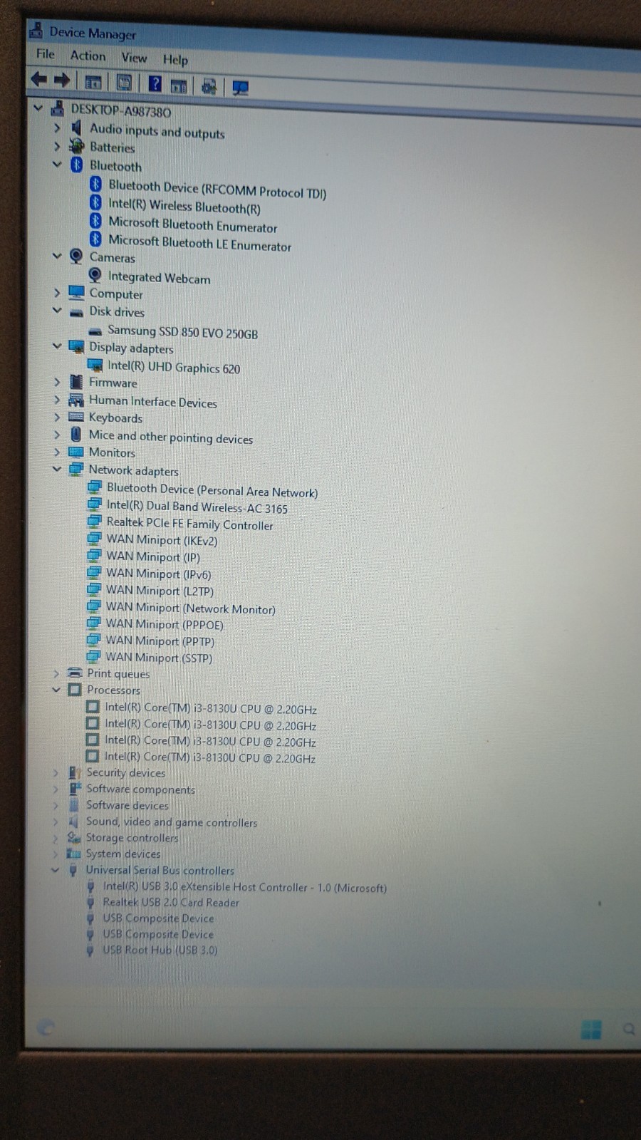7056 Inspiron5570 w/charger.i3-8130U.8GB.250GB SSD.15.6″FHD Touch.W11.Read!