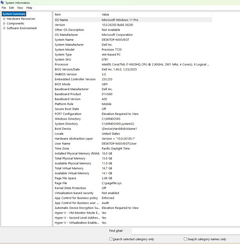 Dell Precision 7720 17” i7-6920HQ 16GB RAM 256GB NVMe SSD Radeon M5100 Win11Pro