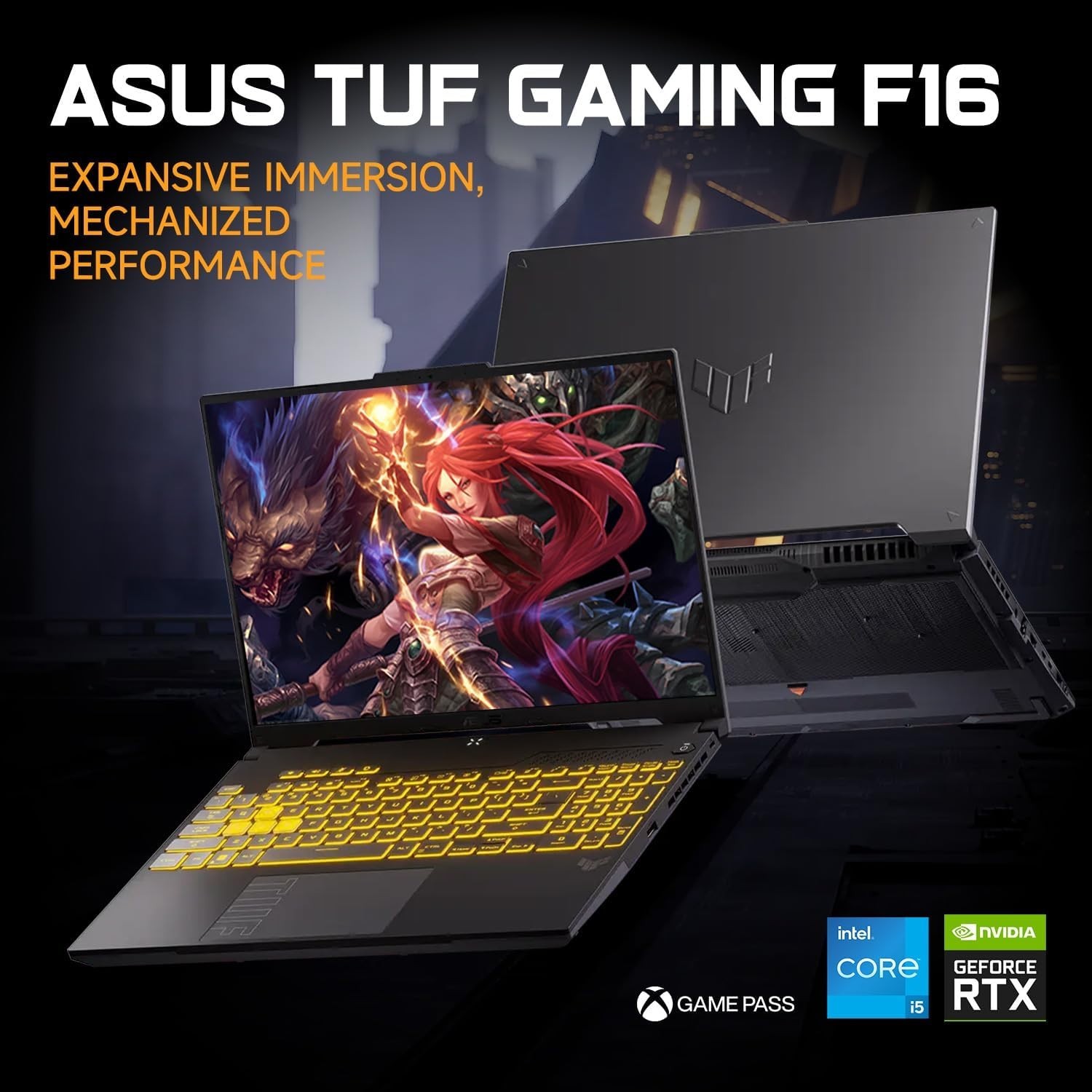 ASUS TUF F16 RTX 4050 Pro Gaming Laptop, 16″ FHD+ 144Hz 64GB DDR5, 1TB SSD, RGB