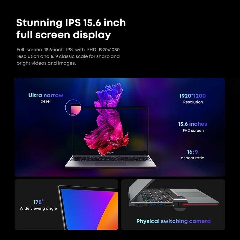 CHUWI Gemibook X 15.6 Inch Windows Laptop Intel Celeron N5100 4GB RAM 128GB SSD