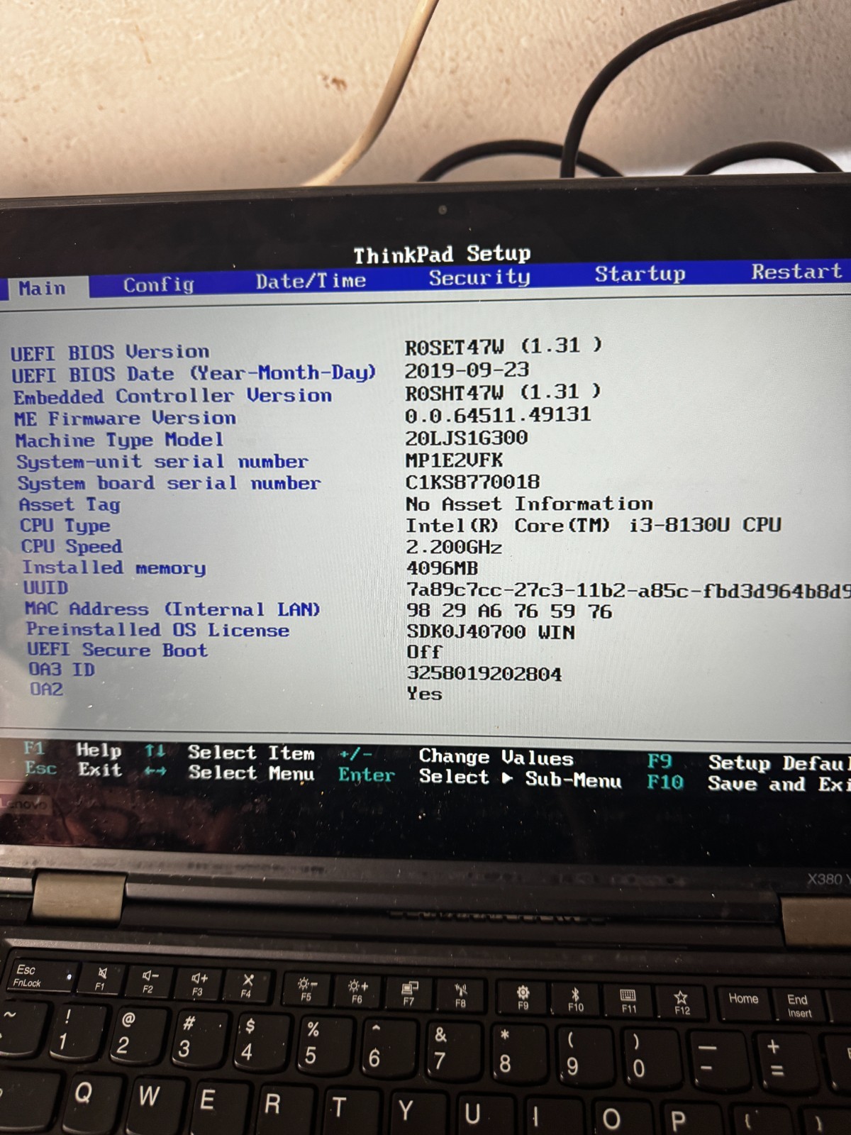 Lenovo ThinkPad X380 Yoga Core I3-8130 4GB RAM Laptop For Repair #6151