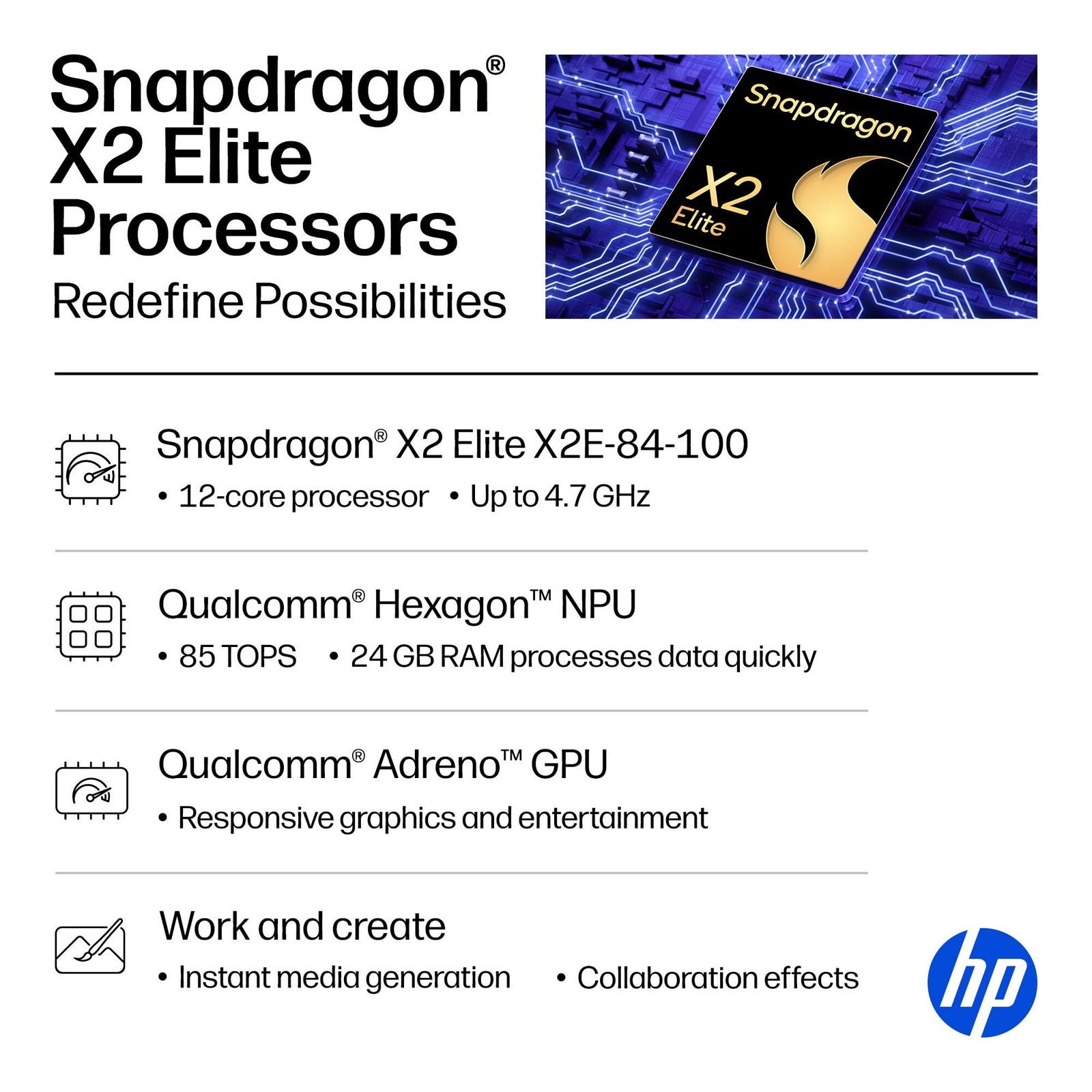 HP – OmniBook X 16″ 2K OLED Touchscreen Laptop – Snapdragon X2 Elite – 24GB M…