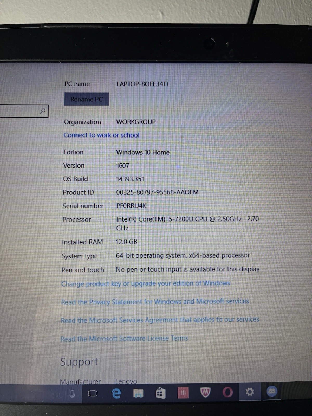 Lenovo IdeaPad 310 15.6″ i5-7200U 12GB 1TB HDD Win10 Home Black