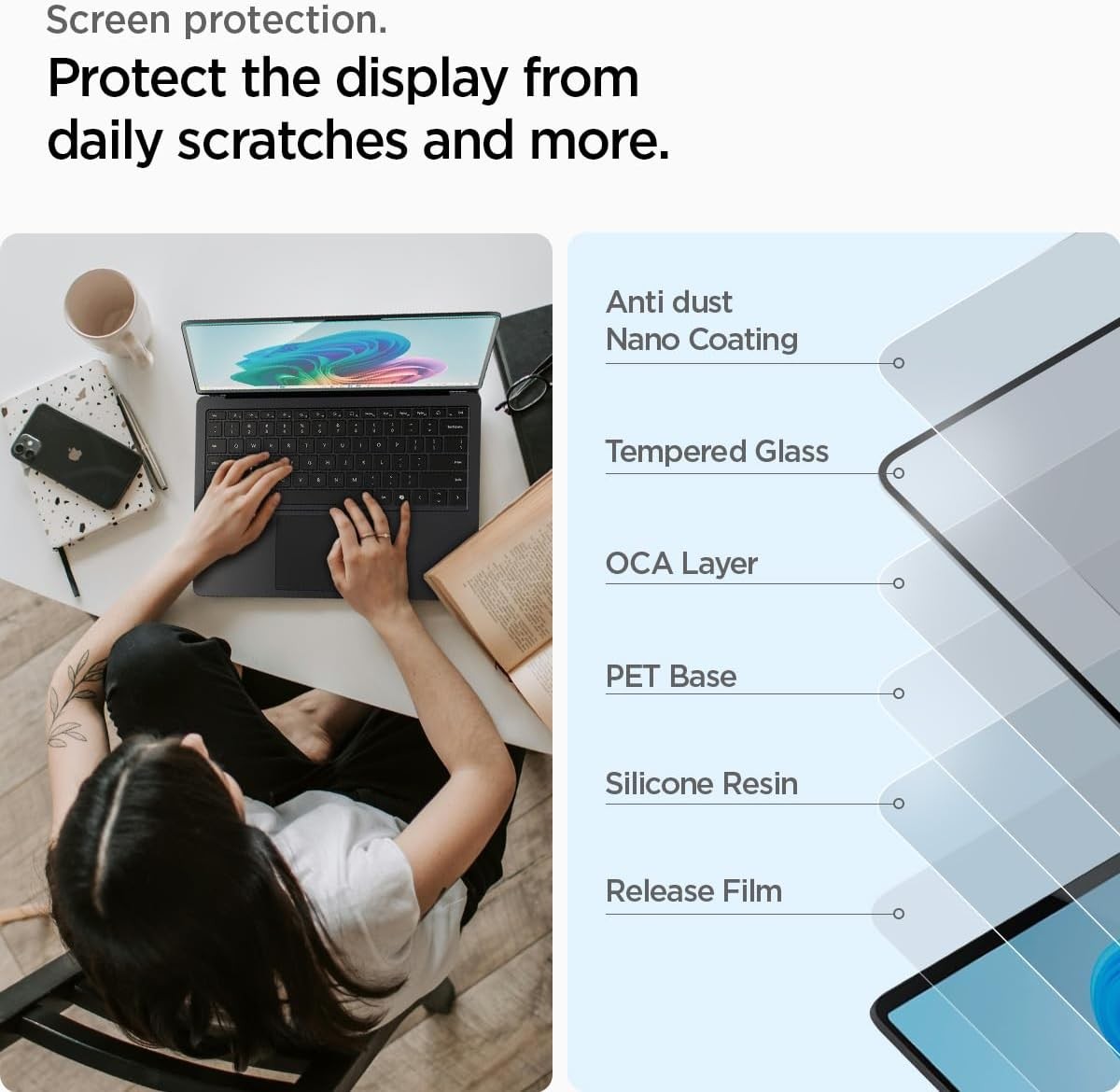 Screen Protector for Surface Laptop 13.8 inch – Tempered Glass, 9H Hardness