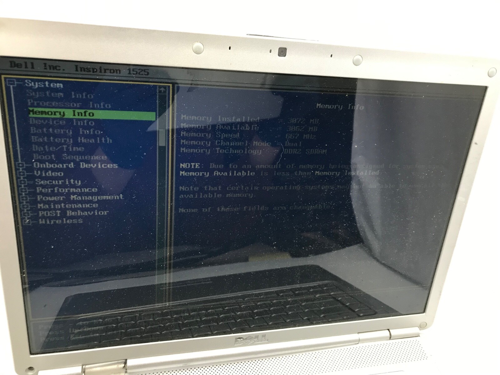 Dell Inspiron 1525 15″ Laptop Intel Core 2 Duo 3Gb RAM -BROKEN HINGE- MZ