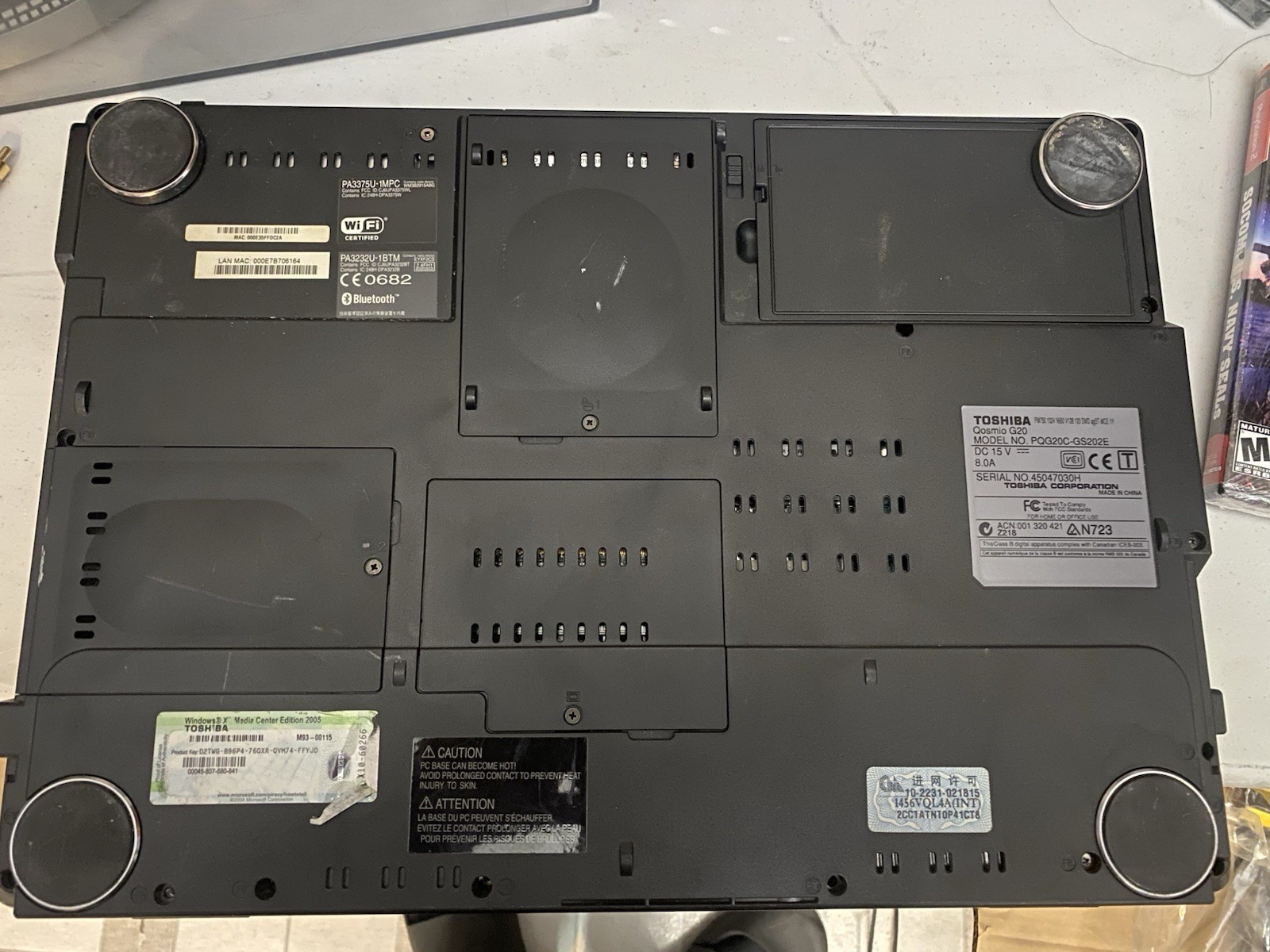 Toshiba Qosmio G20 PQG20C-GS202E Nvidia GeForce 6600 Intel Pentium Laptop