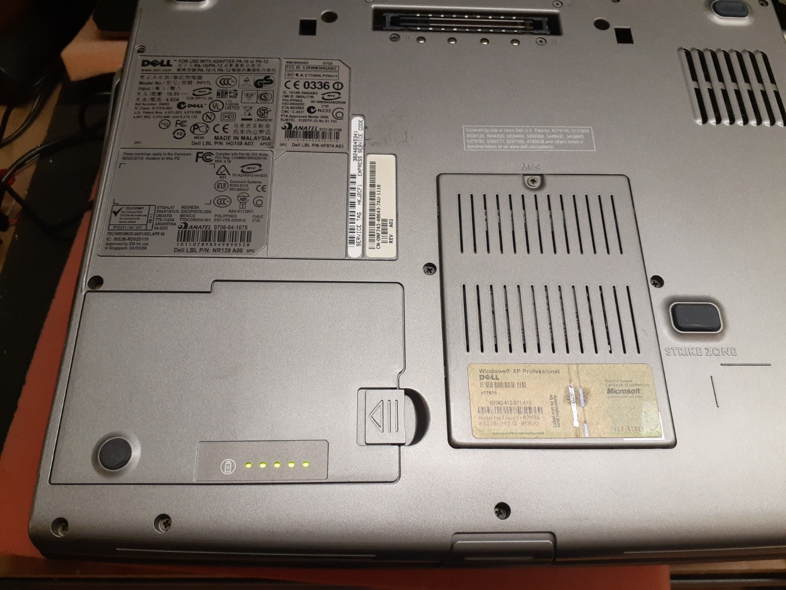 Dell Laptop Windows XP Pro SP3 DB9 Serial port.
