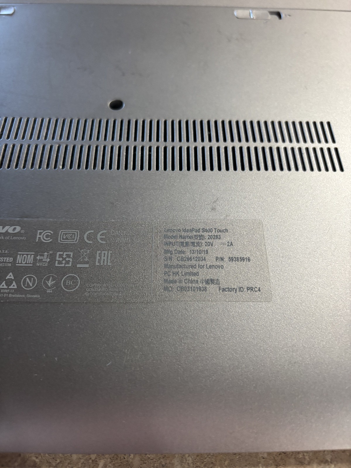 Lenovo IdeaPad S400 Touch i3-3217U 8GB RAM 120GB SSD W11P Touchscreen Bad Batt