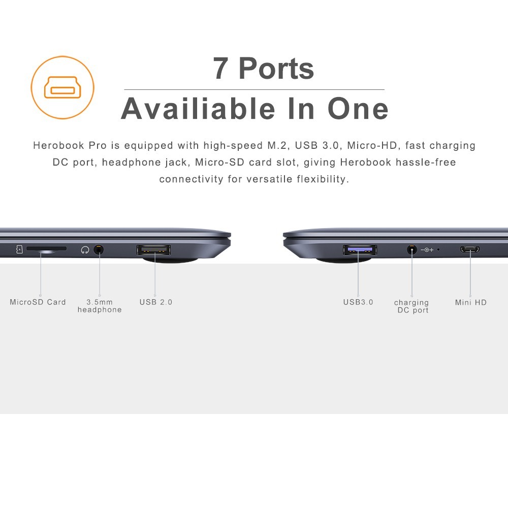 CHUWI Laptop 14” HD Intel Celeron N4000 8GB 256GB SSD Webcam Windows 11 H