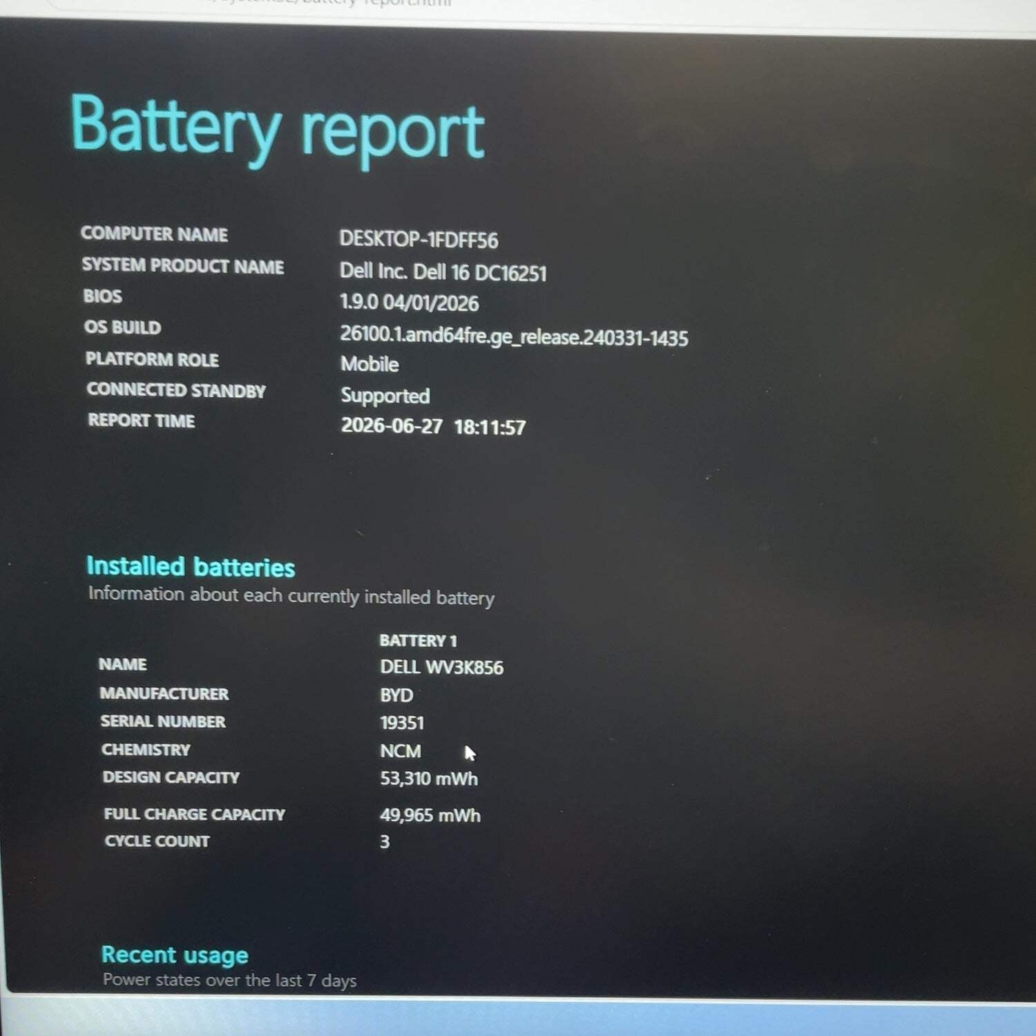 Dell 16 DC16251 16″ Core 5 120U 1.4GHz 8GB RAM 512GB SSD