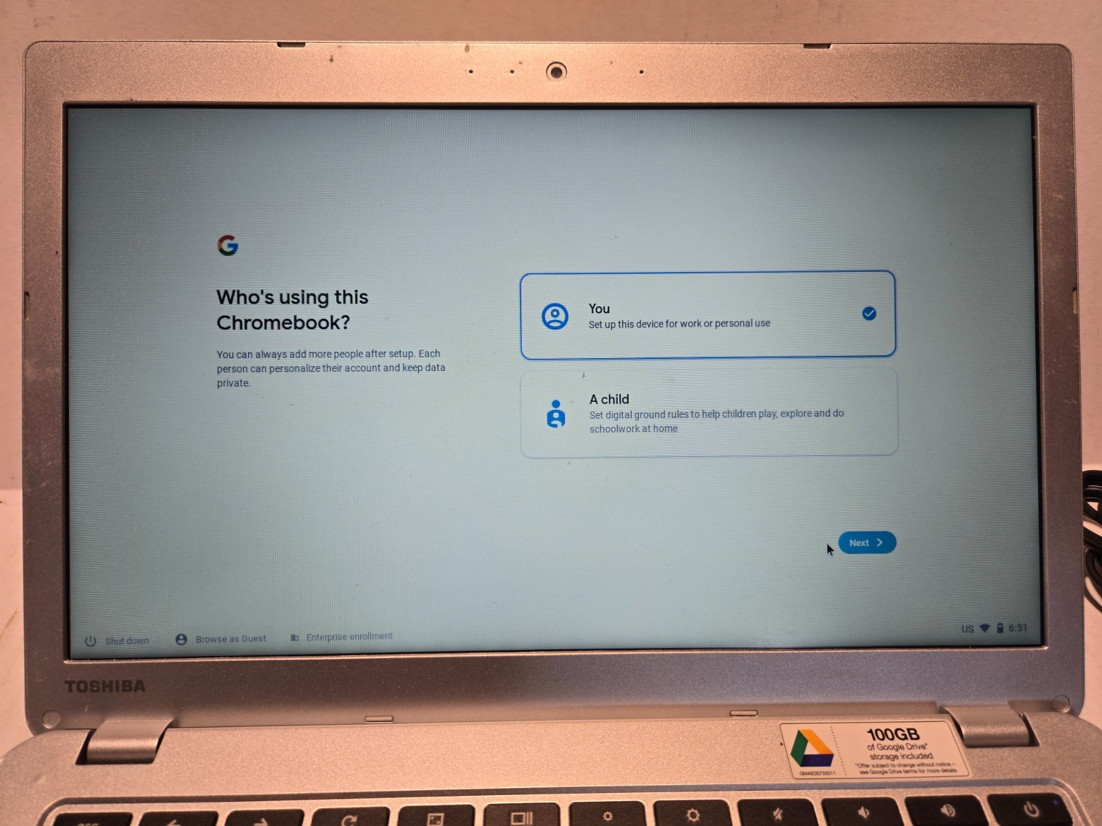Toshiba CB35-C3300 Chromebook 2 13.3″ Celeron N2840 2GB RAM 16GB BT -Linux Ready
