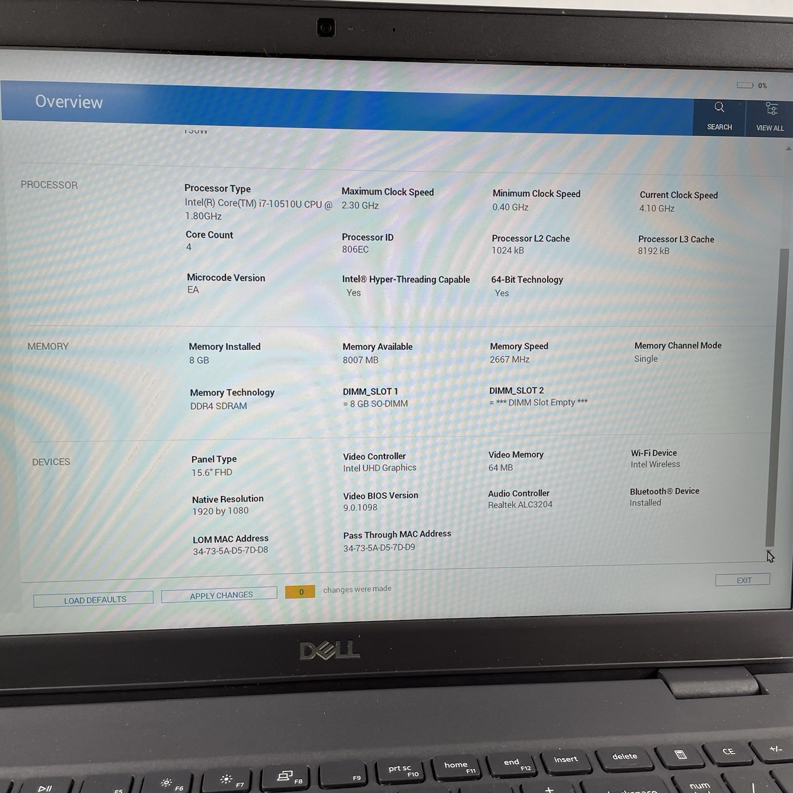 Dell Latitude 3510 15.6″ i7-10210U 1.60 GHz 8 GB RAM No SSD/OS/AC/Battery