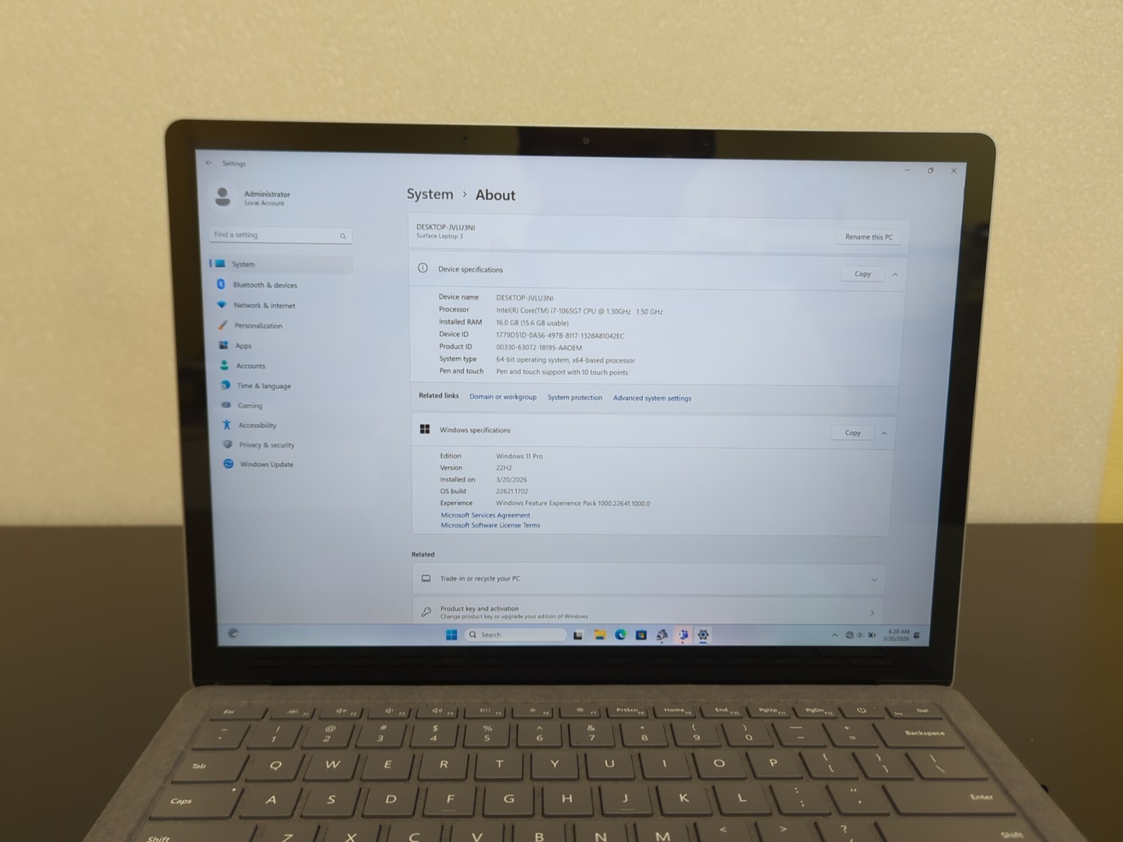 Microsoft Surface Laptop 3 | Core i7-10th Gen | 16GB RAM | 512GB SSD |Win 11 Pro