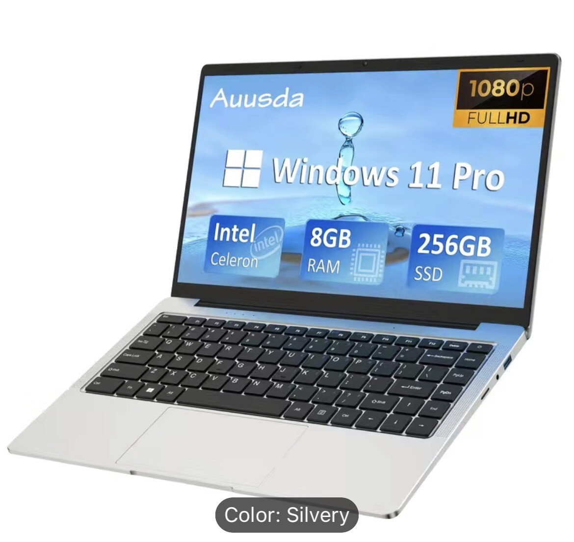 Auusda Laptop Computer With 8 GB LPDDR4 256 GB, SSD , Intel Celeron