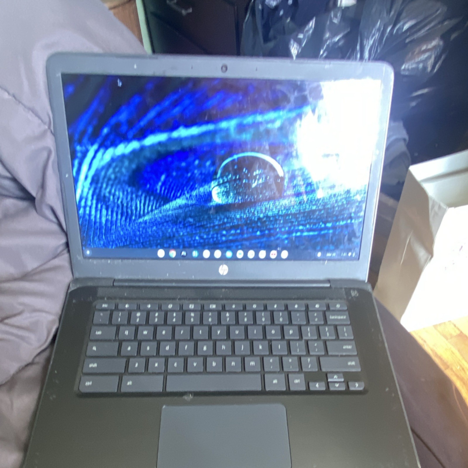 HP Chromebook Laptop Black Chrome OS Built-in Webcam Casual Computing