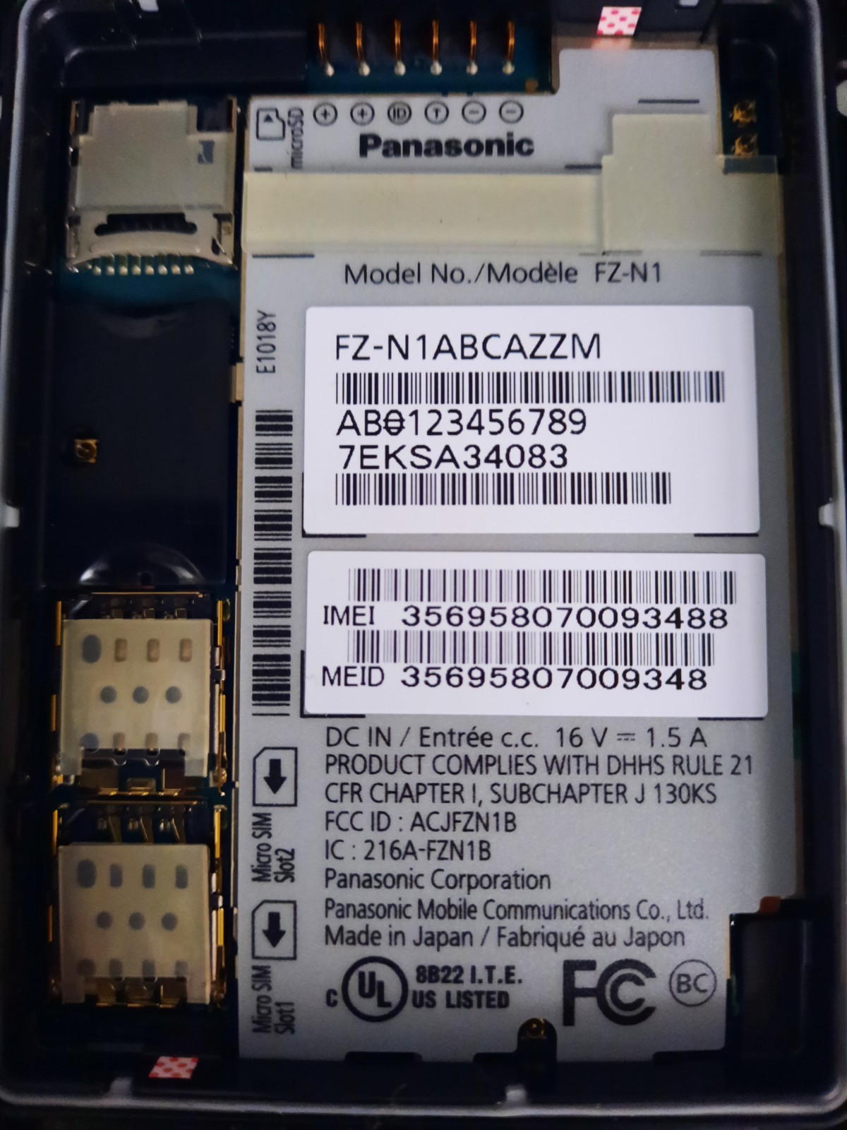 Panasonic FZ-N1 Toughpad Handheld Scanner-No Battery-(Locked)-UNTESTED