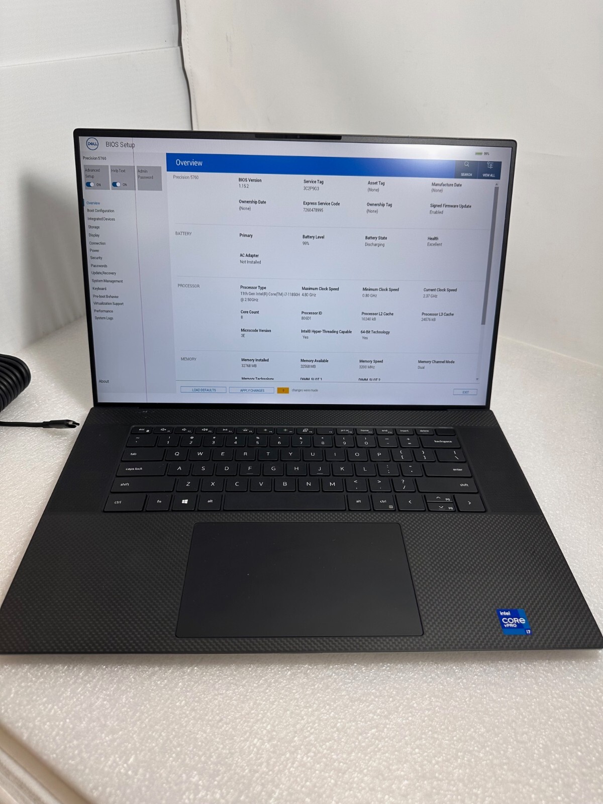 Dell Precision 5760 17″ i7-11850H 32GB 512GB PCIe Nvidia RTX A3000