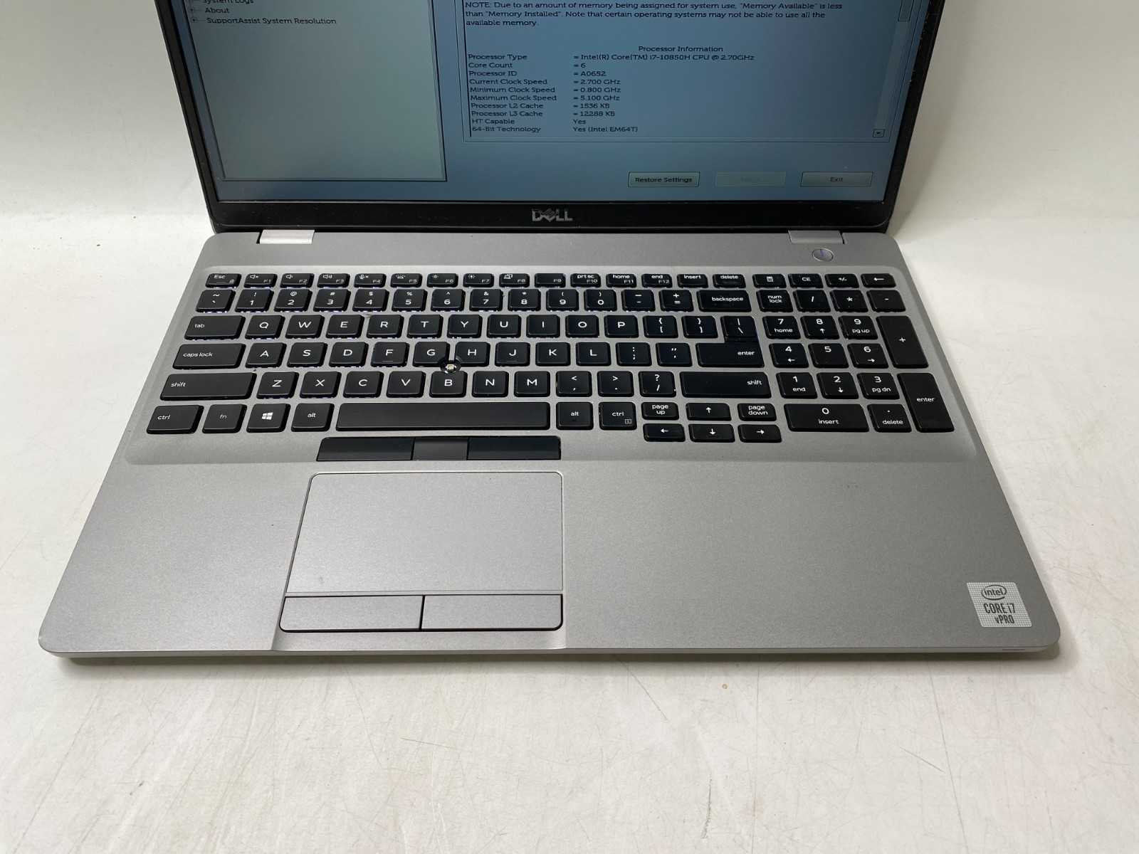 Dell Latitude 5511 15.6″ Touch i7-10850H 4GB RAM MX250 No SSD/WiFi/Bottom PARTS