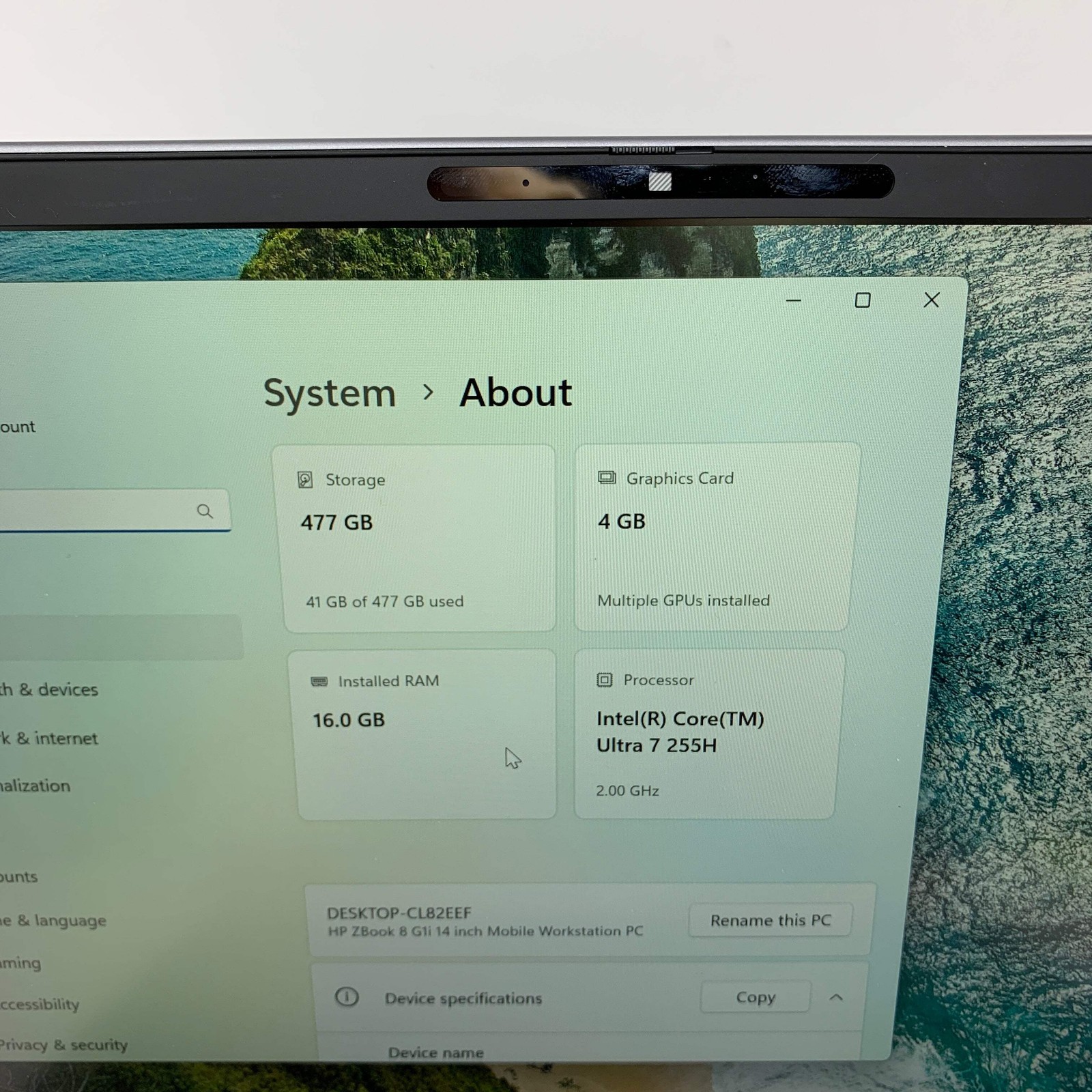 HP ZBook G1I 16″ Ultra 7 255H 2.0GHz 16GB RAM 512GB SSD RTX 500 Ada