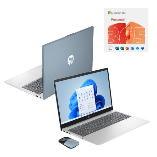 HP 15.6 HD Laptop Intel N100 4GB RAM 128GB UFS Moonlight Blue+Mouse+ 1 Year M365