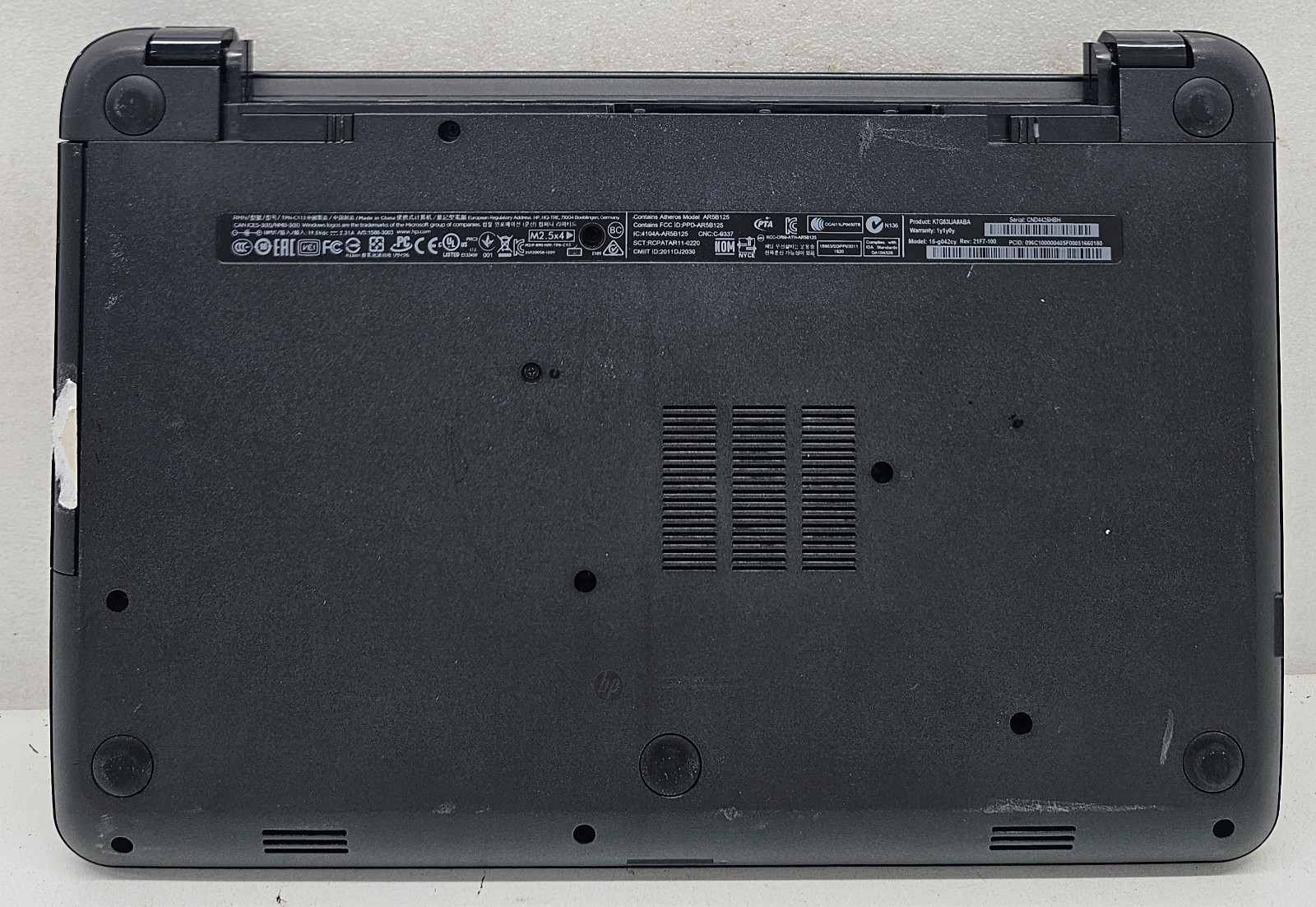 HP 15-g042cy 15.6″ Laptop AMD E1-2100 4GB Ram NO HD/OS/BATT (FL)