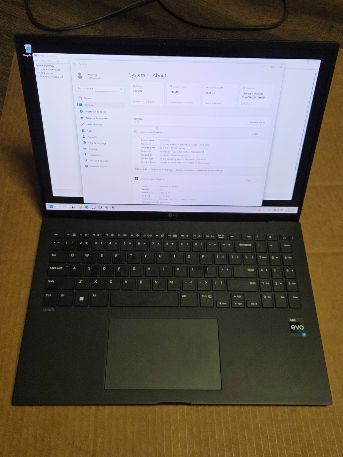 Lg Gram 16″ Intel Core I7 13th Generation i7-1360p 2.20Ghz 16 Gb 512GB SSD