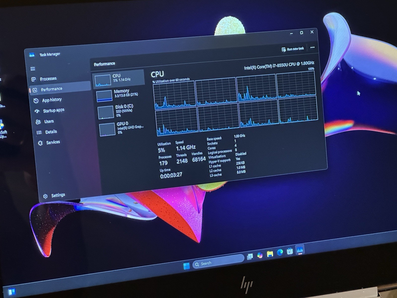 HP Spectre x360 2in1 13″ TOUCH i7-8550U 1.8GHz 16GB RAM 512GB SSD 1920×1080 Win