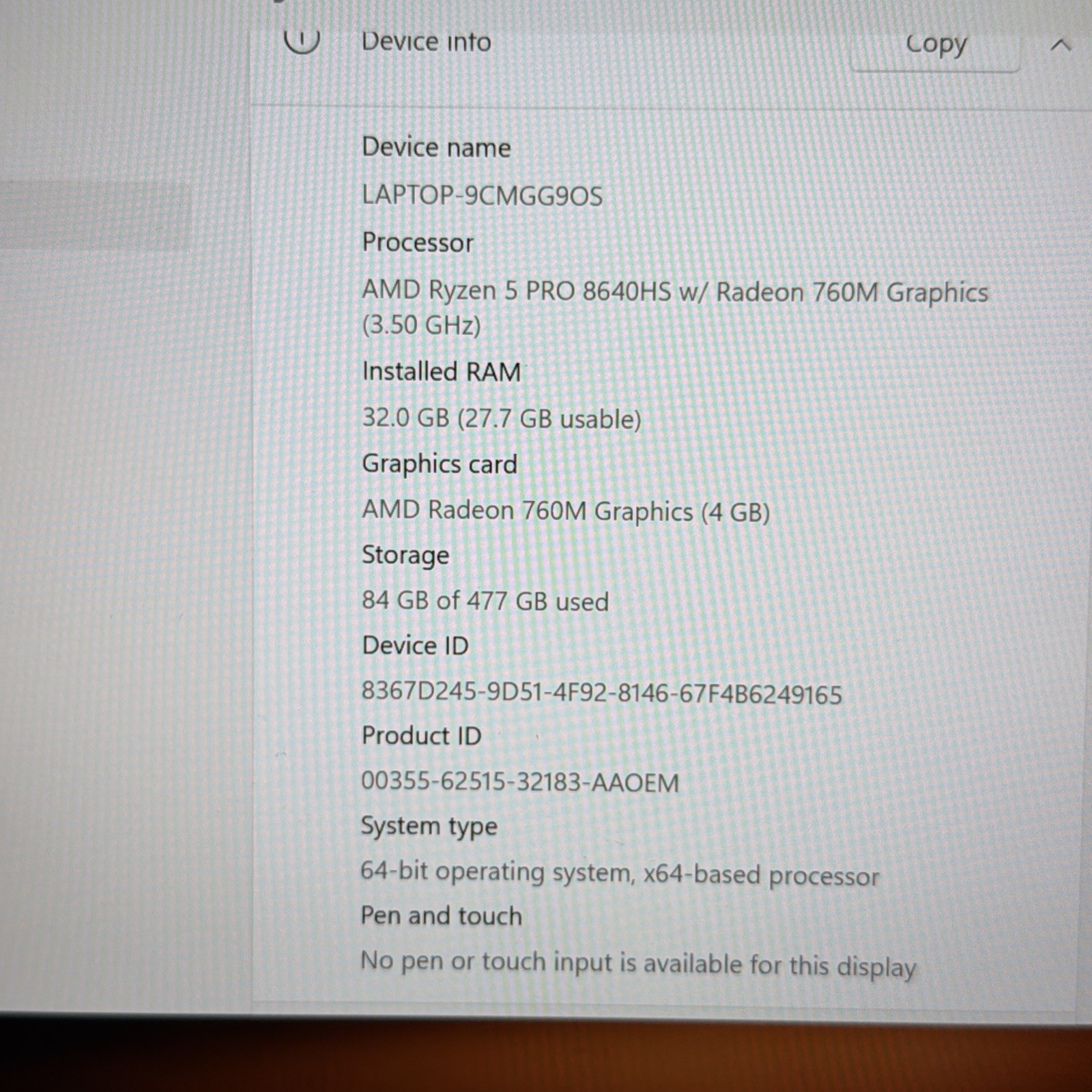 Lenovo ThinkPad P14s Gen 5 3.5GHz Ryzen 5 PRO 8640HS 32GB 512GB Warranty Win11P