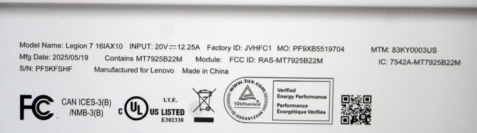 Lenovo Legion 7 (16IAX10) 16″, Intel Ultra 9 275HX, 32GB, 1TB SSD, 8GB RTX5060