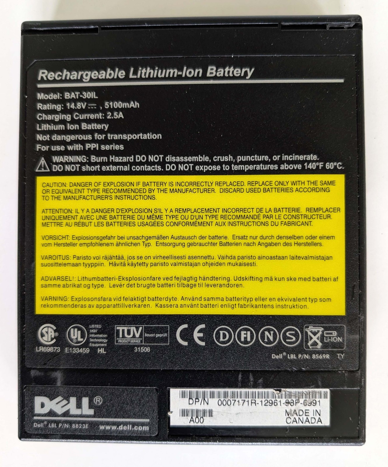 Dell Inspiron 7000 PPI Laptop Service Tag V85Z2 P/N 9277P Rev. A01 For Parts