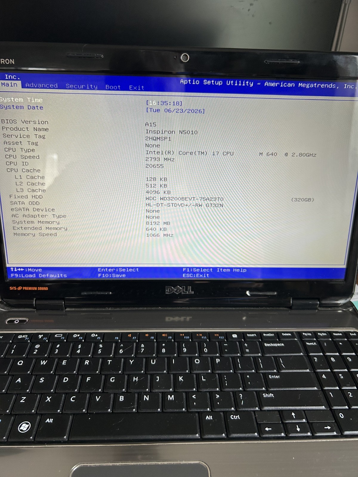Dell Inspiron N5010 15″ Laptop Intel Core i7 2.80GHz 8GB RAM 320GB HDD Win10