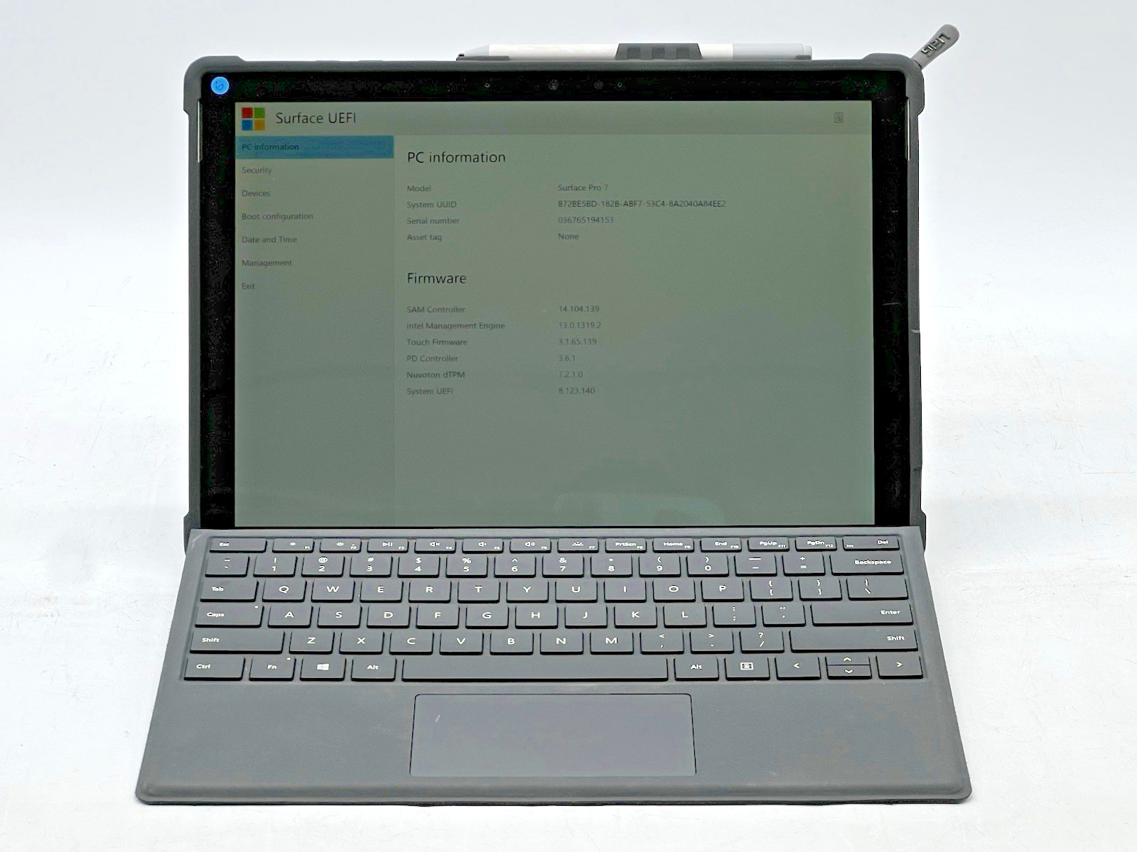Microsoft Surface Pro 7, i3-1005G1, 1.20GHz, 4GB RAM, 128GB NVMe-w Pen-No OS/AC