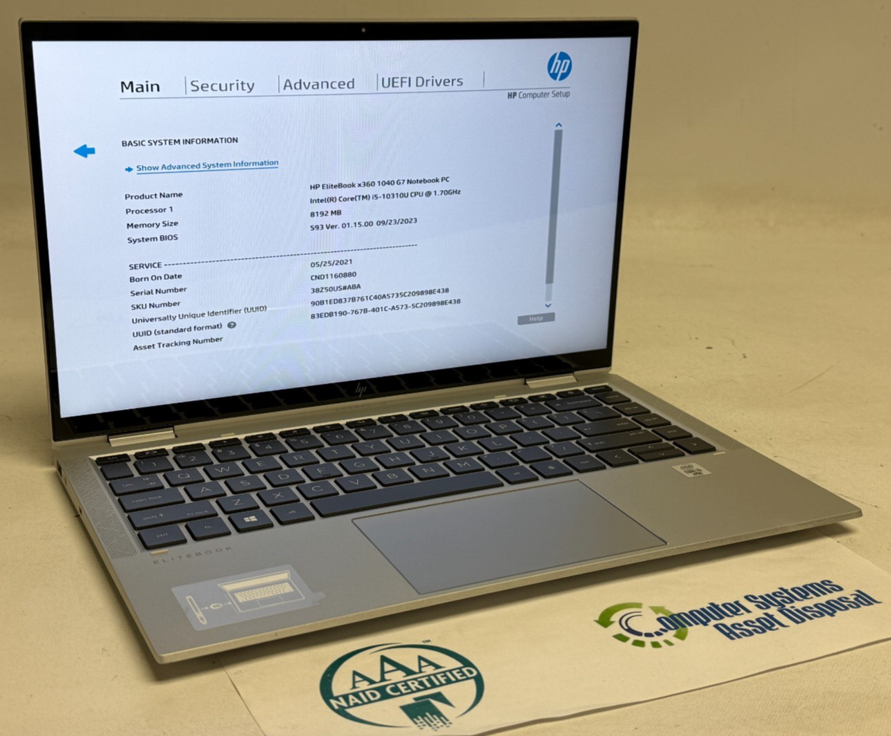 HP EliteBook x360 1040 G7 2in1 14″ (i5-10310u – 8GB RAM – 256GB SSD – Win11Home)