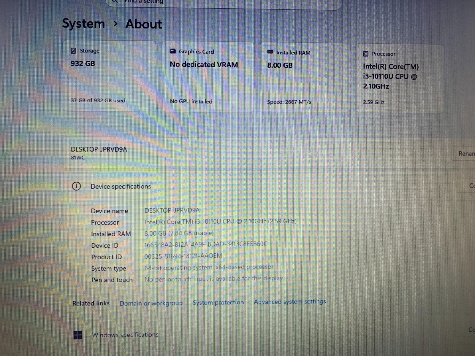 Lenovo IdeaPad 3 17IML05 Laptop Intel Core i3-10110U 2.1GHz 8GB RAM 1TB HDD W11H