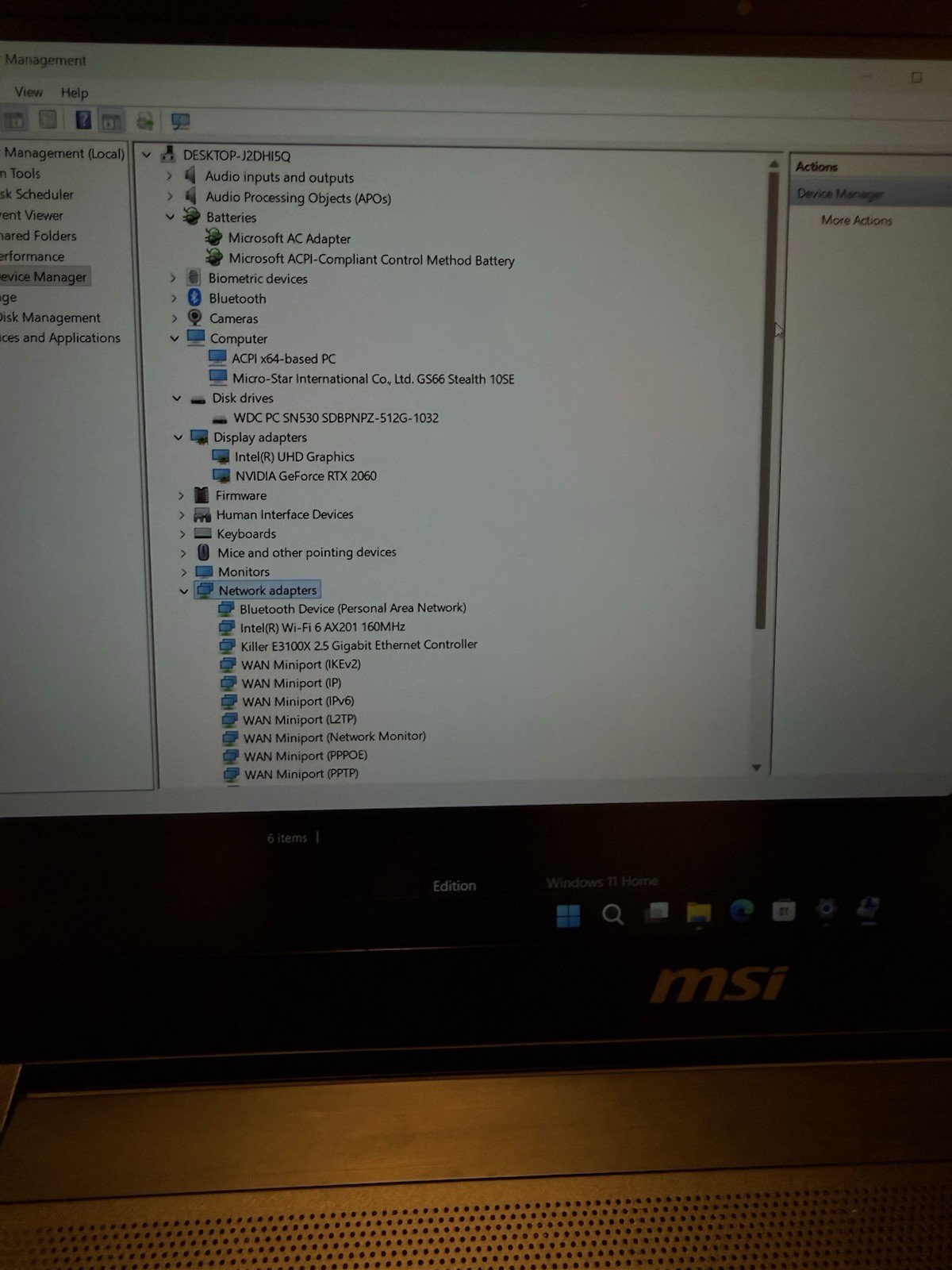 MSI GS66 Stealth 10SE Gaming Laptop i7-10750H RTX 2060 16GB RAM 512GB SSD