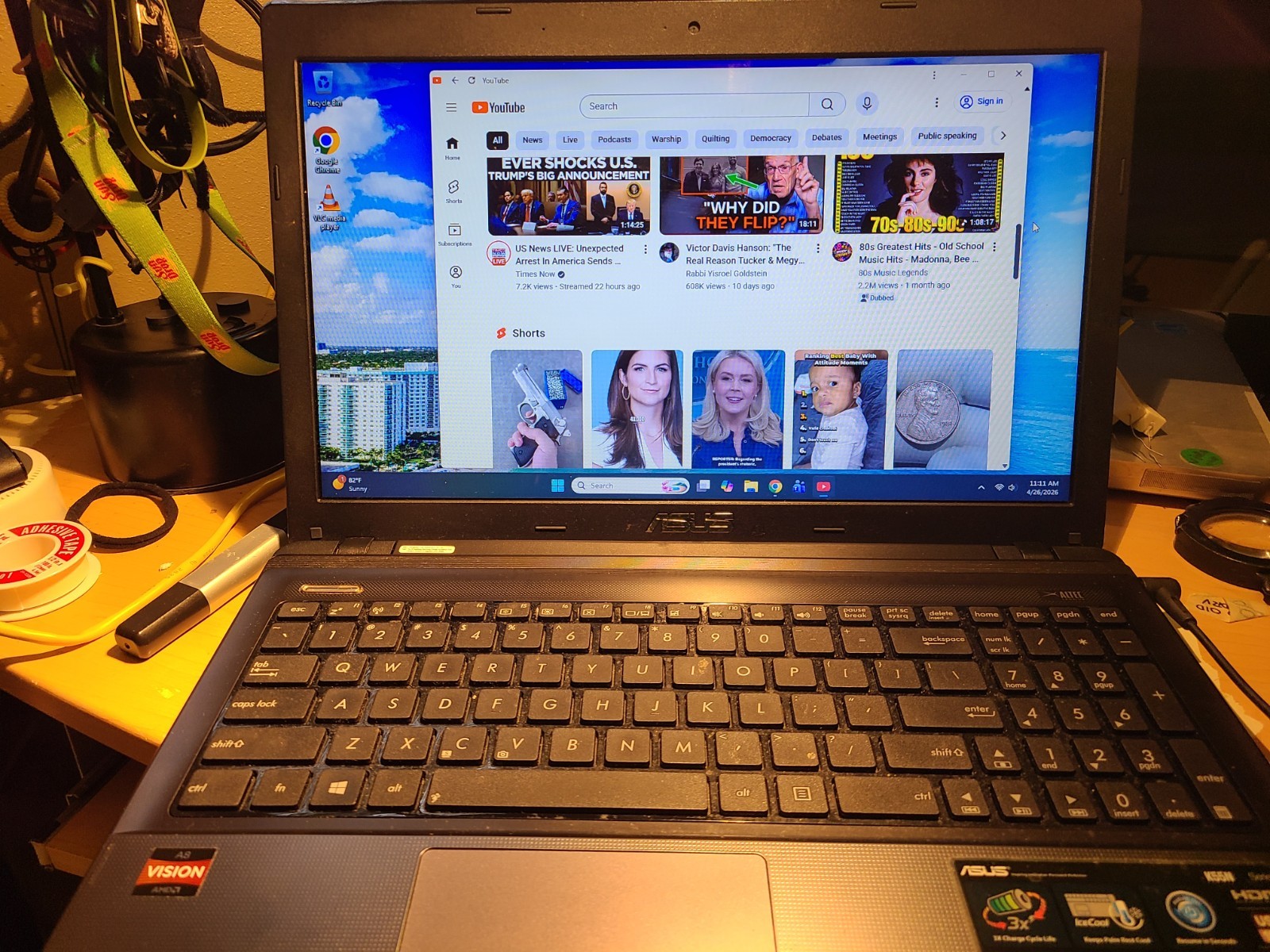 Asus K55N 15.6″ HD Laptop AMD RADEON- 7640 G 1 TB Win-11 DVD Web-Cam BT